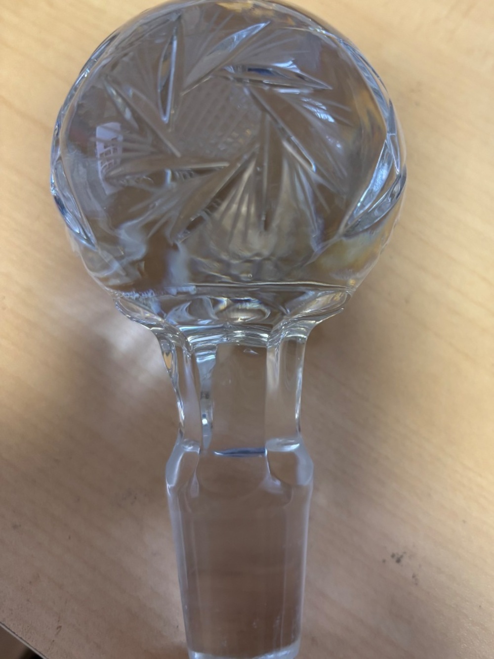 Large Crystal Decanter Stopper Only in Pinwheel